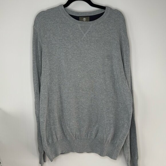 Timberland Men Gray Long Sleeve Crewneck Sweater  Plus Size XXL - Picture 1 of 11
